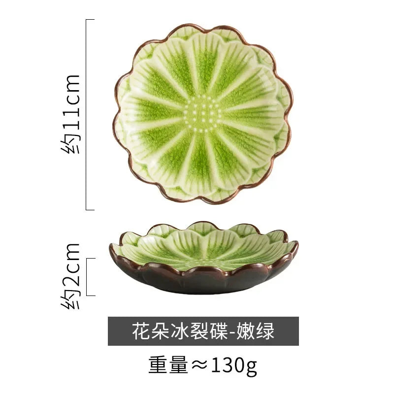 Japanese Ceramic Plate Home Desktop Snack Plates Retro Kiln Glaze Barbecue Mini Dipping Dish Sashimi Sushi Soy Sauce Dishes New