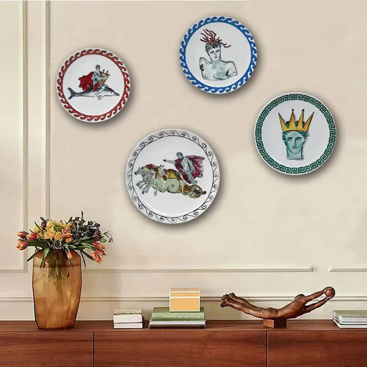 Ceramic Decor Plate Italian Poseidon Journey Plate Home Living Room Bedroom Background Wall Hanging Ornaments