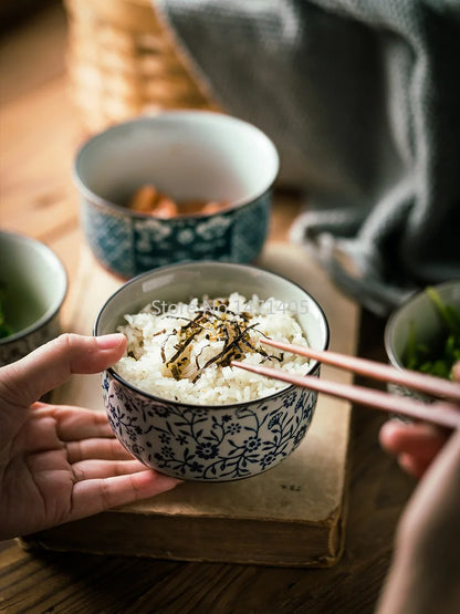Japanese Ceramic Bowl Tableware Set Creative Retro Household Rice Bowl Single Eating Bowl Soup Noodle Bowl Small Bowl