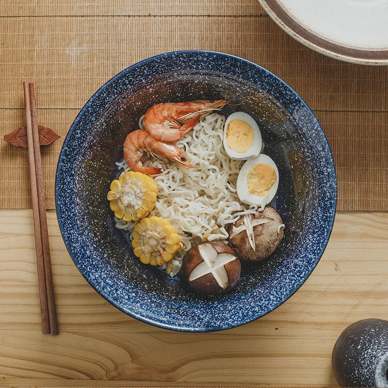 Household Large Ceramic Soup Bowl Creative Japanese Style Bowl Ramen Beef Noodle Noodle Bowl 25cm