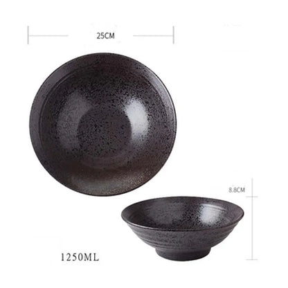Household Large Ceramic Soup Bowl Creative Japanese Style Bowl Ramen Beef Noodle Noodle Bowl 25cm