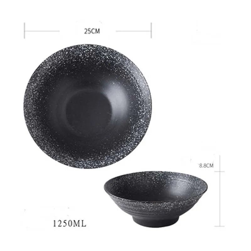 Household Large Ceramic Soup Bowl Creative Japanese Style Bowl Ramen Beef Noodle Noodle Bowl 25cm