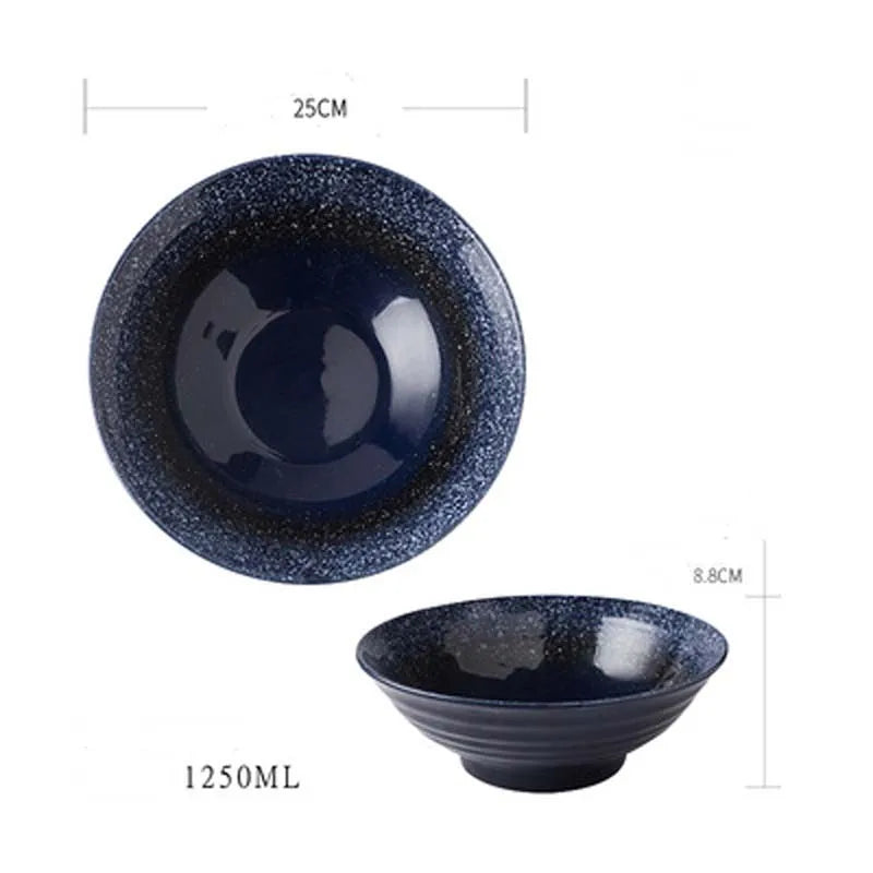 Household Large Ceramic Soup Bowl Creative Japanese Style Bowl Ramen Beef Noodle Noodle Bowl 25cm