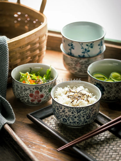 Japanese Ceramic Bowl Tableware Set Creative Retro Household Rice Bowl Single Eating Bowl Soup Noodle Bowl Small Bowl