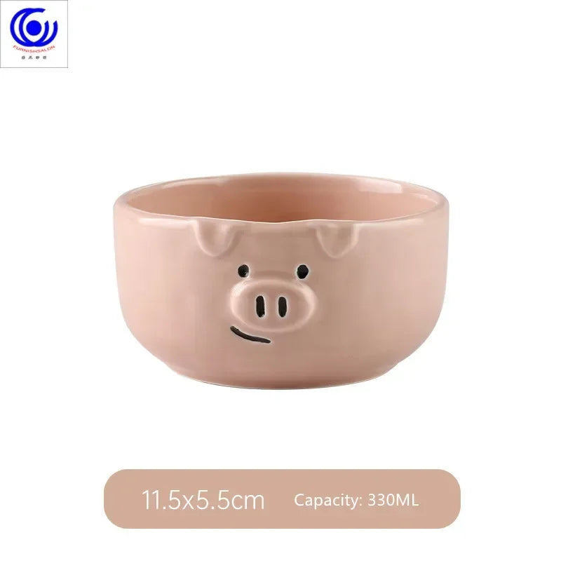 Cute dish set ceramic Japanese cartoon tableware household creative personality
