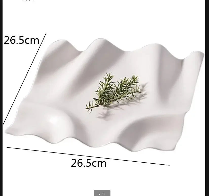 Irregular Ceramic Plate White Dinner Plates Hotel Tableware Western Plate Steak Plates Sushi Dish Fruit Tray Bowl Snack Dish