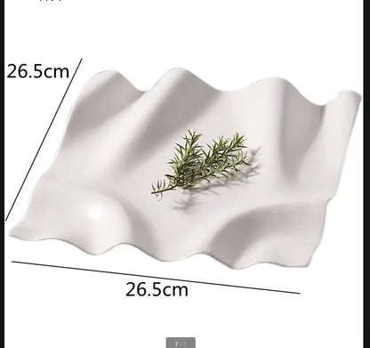 Irregular Ceramic Plate White Dinner Plates Hotel Tableware Western Plate Steak Plates Sushi Dish Fruit Tray Bowl Snack Dish