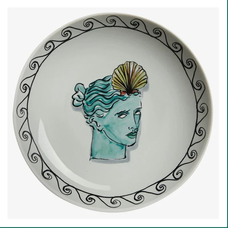 Ceramic Decor Plate Italian Poseidon Journey Plate Home Living Room Bedroom Background Wall Hanging Ornaments