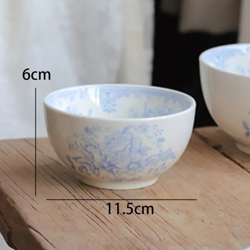 Painted Peony Underglaze Ceramic Dinner Plate English Pastoral Ceramic Steak Pasta Plate Western Tableware Afternoon Tea Dishes