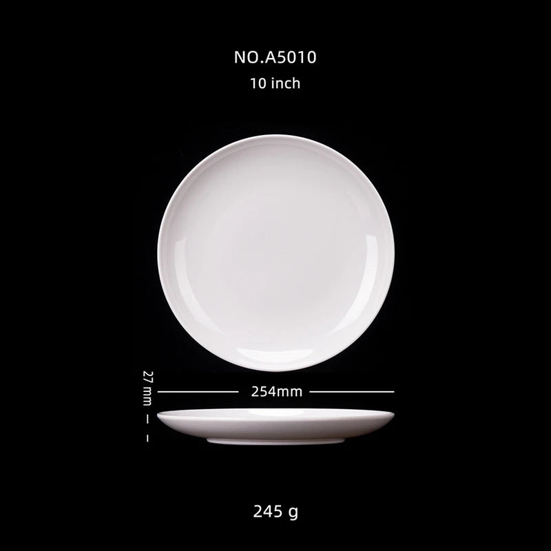 Hotel Round Melamine Plates 8-14 inch Dinner Sets Imitation Porcelain White Dishes Serving Tray Beautiful Tableware Western Food
