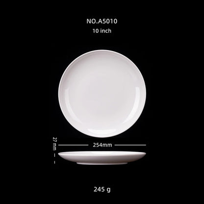 Hotel Round Melamine Plates 8-14 inch Dinner Sets Imitation Porcelain White Dishes Serving Tray Beautiful Tableware Western Food