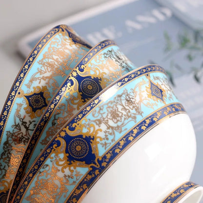 British Style Luxury Bone China Coffee Cup Coffee Cup and Saucer Set Baroque Ceramic Plate Retro Afternoon Tea Cup Set Best Gift