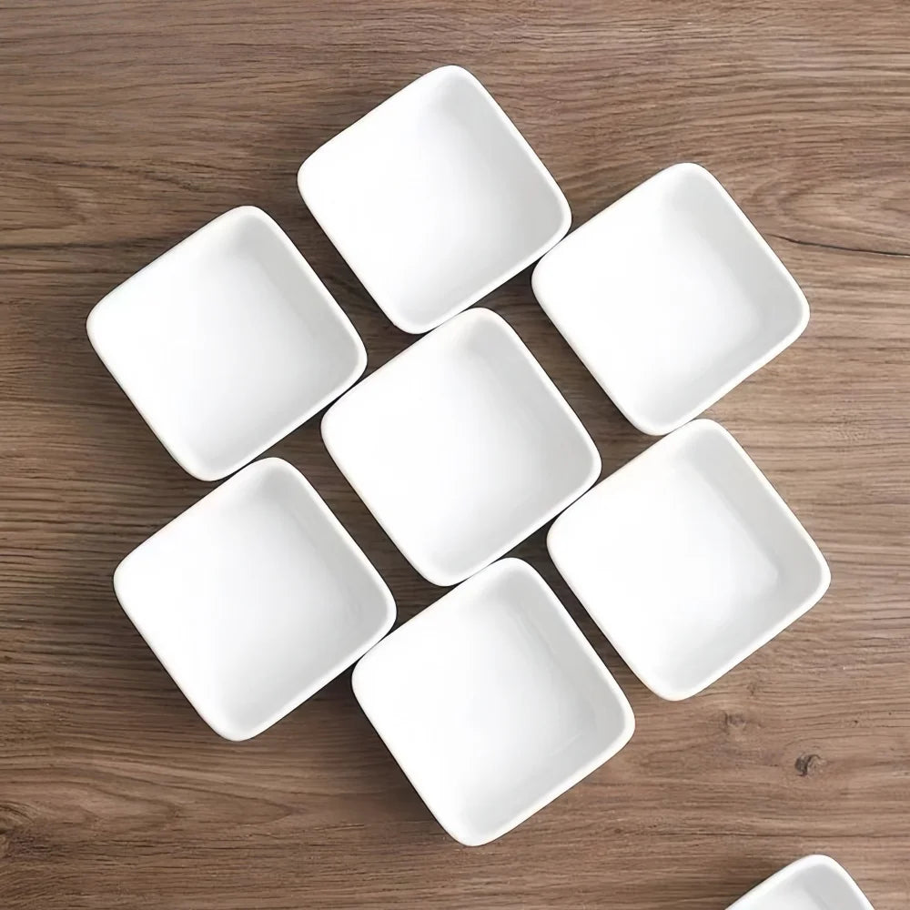 Ceramic white square dish platter, plate, snack side dish plate, hotel-level restaurant, molecular cuisine, sauce, flavor plate