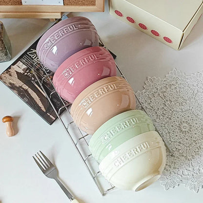 1/2/4 PCS Ceramic Rice Bowl Household Creative Dessert Pudding Baking Bowl Noodle Soup Bowl Kitchen 4.5inch Tableware