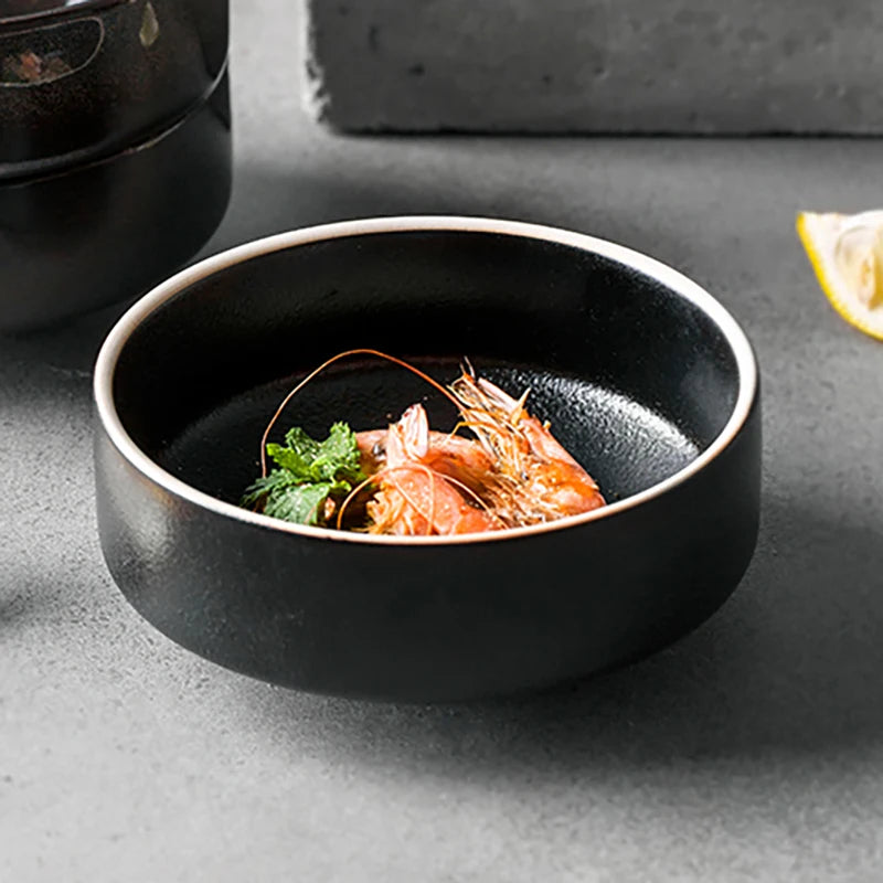 4.5/6/8 Inch Creative Ceramic Threaded Round Bowl Household Japanese Soup Bowls Nordic Handpainted Salad Plate Kitchen Tableware