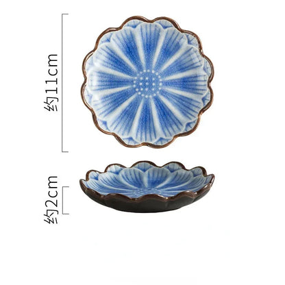 Japanese Ceramic Plate Home Desktop Snack Plates Retro Kiln Glaze Barbecue Mini Dipping Dish Sashimi Sushi Soy Sauce Dishes New