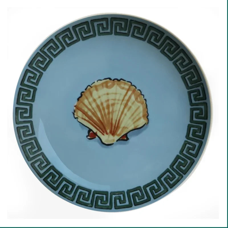 Ceramic Decor Plate Italian Poseidon Journey Plate Home Living Room Bedroom Background Wall Hanging Ornaments