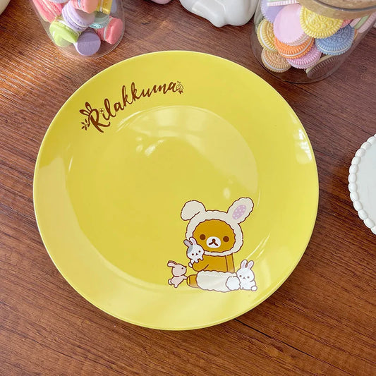 Rilakkuma Kawaii Relaxed Bear Ceramic Plate Cake Plate Breakfast Inventory Heart Steak Plate Home Holiday Gift