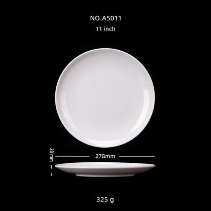 Hotel Round Melamine Plates 8-14 inch Dinner Sets Imitation Porcelain White Dishes Serving Tray Beautiful Tableware Western Food