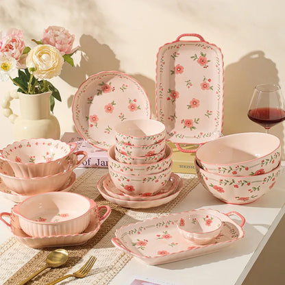 High Quality Ceramic Tableware Household Ceramic Fish Dishes Soup Bowls Wedding Party Gifts Festive Tableware Set Microwave Home