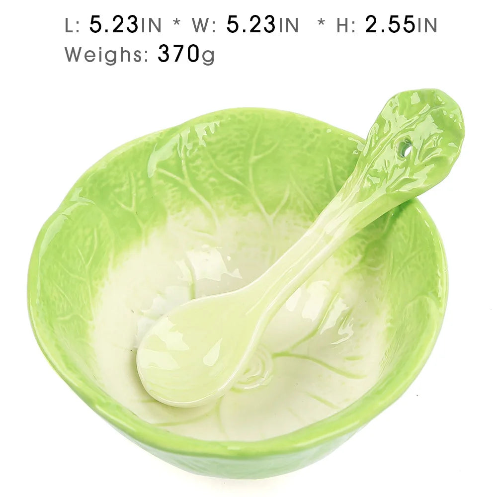 Ceramic Strawberry Bowl with Spoon Creative Fruit Shape Dessert Pudding Salad Bowl Ice Cream Cup Ceramic Spice Dishes Tableware