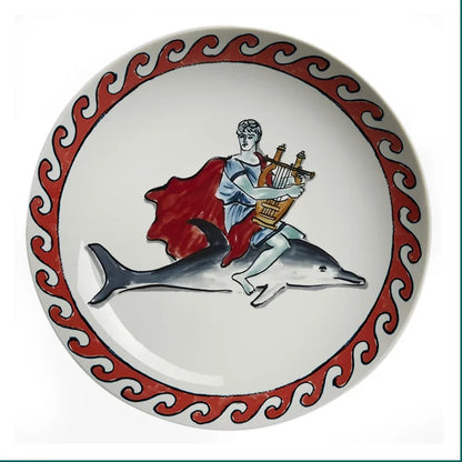 Ceramic Decor Plate Italian Poseidon Journey Plate Home Living Room Bedroom Background Wall Hanging Ornaments