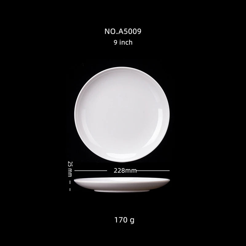 Hotel Round Melamine Plates 8-14 inch Dinner Sets Imitation Porcelain White Dishes Serving Tray Beautiful Tableware Western Food