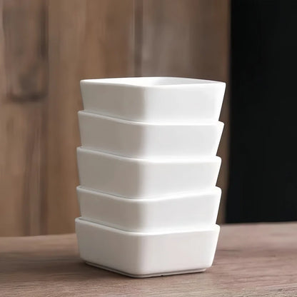 Ceramic white square dish platter, plate, snack side dish plate, hotel-level restaurant, molecular cuisine, sauce, flavor plate