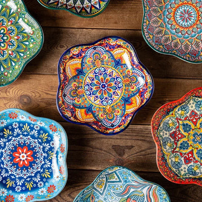 Ceramic Plates Vegetable Fruit Salad Good-looking Plate Breakfast Plates Exquisite Plum blossom Dinner Plate Western Pasta Plate