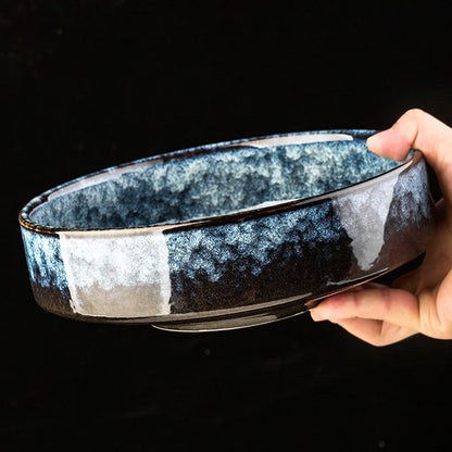 4.5/6/8 Inch Creative Ceramic Threaded Round Bowl Household Japanese Soup Bowls Nordic Handpainted Salad Plate Kitchen Tableware