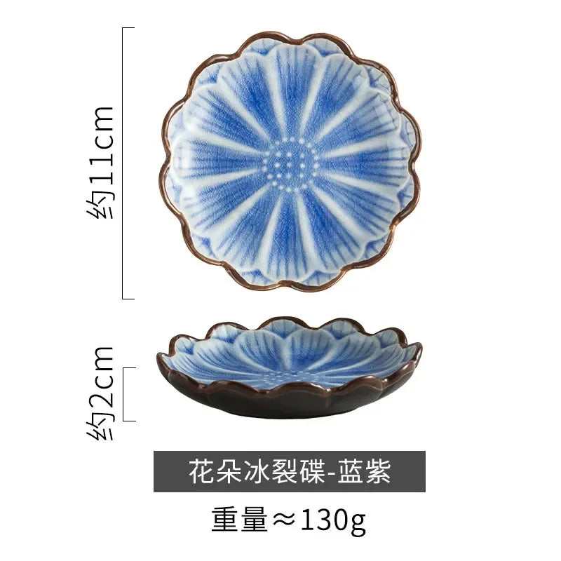 Japanese Ceramic Plate Home Desktop Snack Plates Retro Kiln Glaze Barbecue Mini Dipping Dish Sashimi Sushi Soy Sauce Dishes New