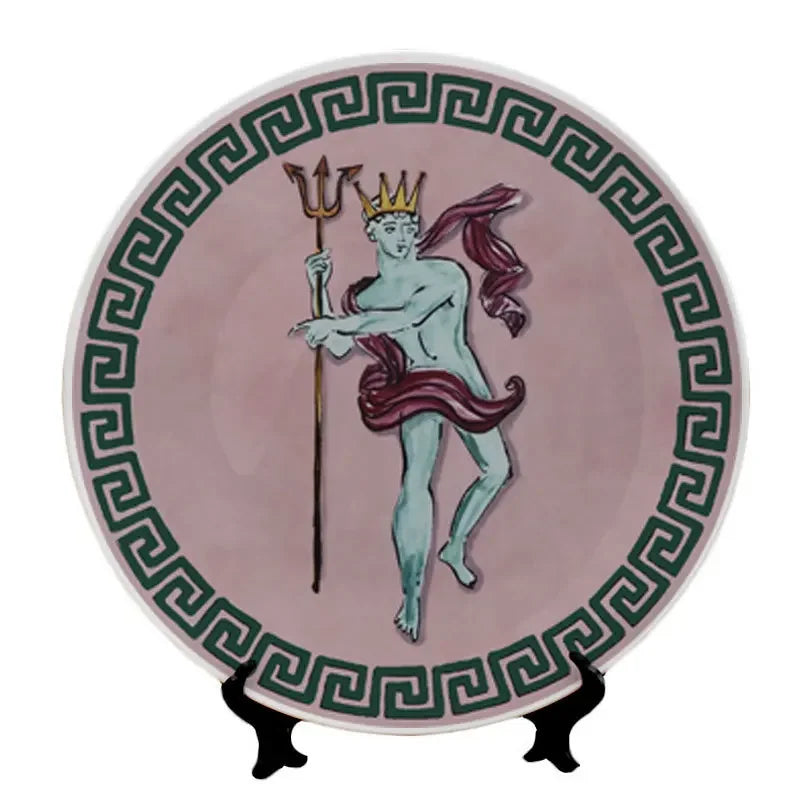 Ceramic Decor Plate Italian Poseidon Journey Plate Home Living Room Bedroom Background Wall Hanging Ornaments