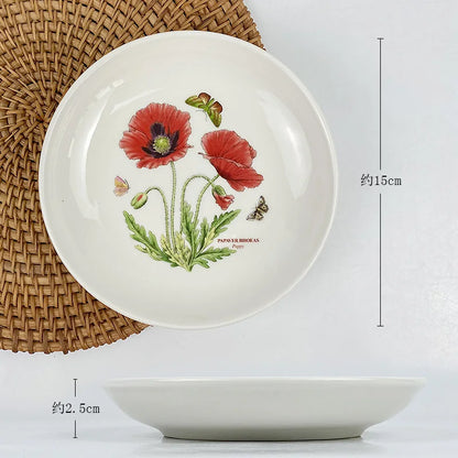 Ceramic disc, high-end breakfast, home hotel appearance, size, tableware, vegetable plate