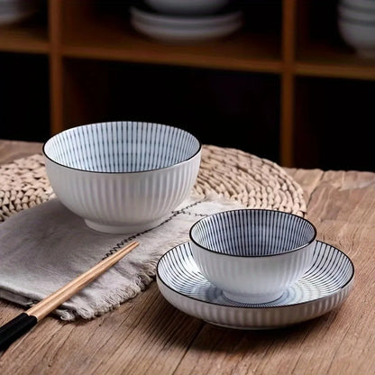 Multi-Functional Cereal Bowl Set - 4pcs 11.43cm Japanese Ceramic Bowls, Perfect for Various Foods