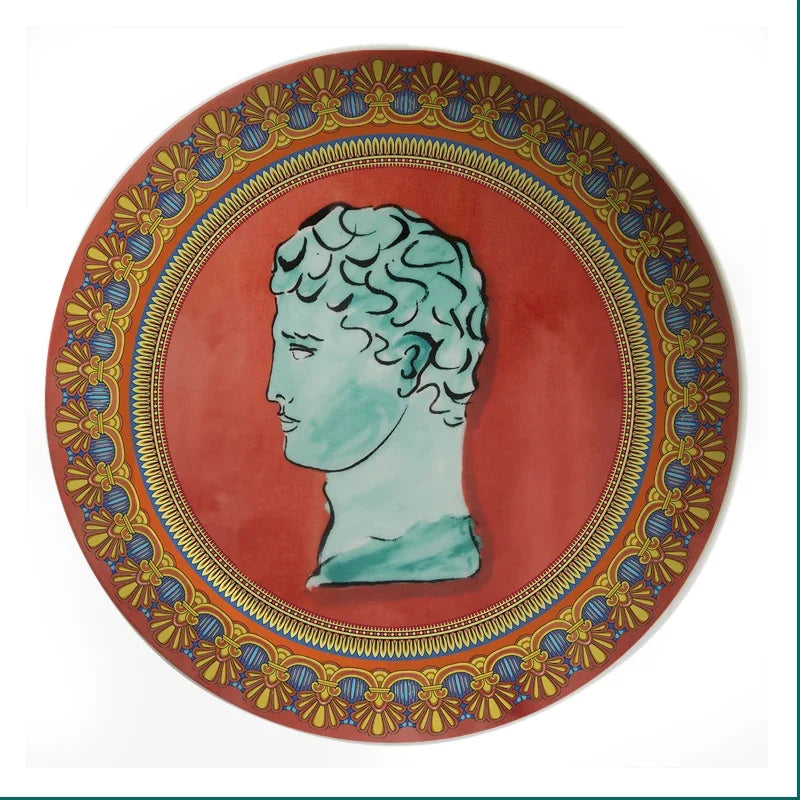 Ceramic Decor Plate Italian Poseidon Journey Plate Home Living Room Bedroom Background Wall Hanging Ornaments