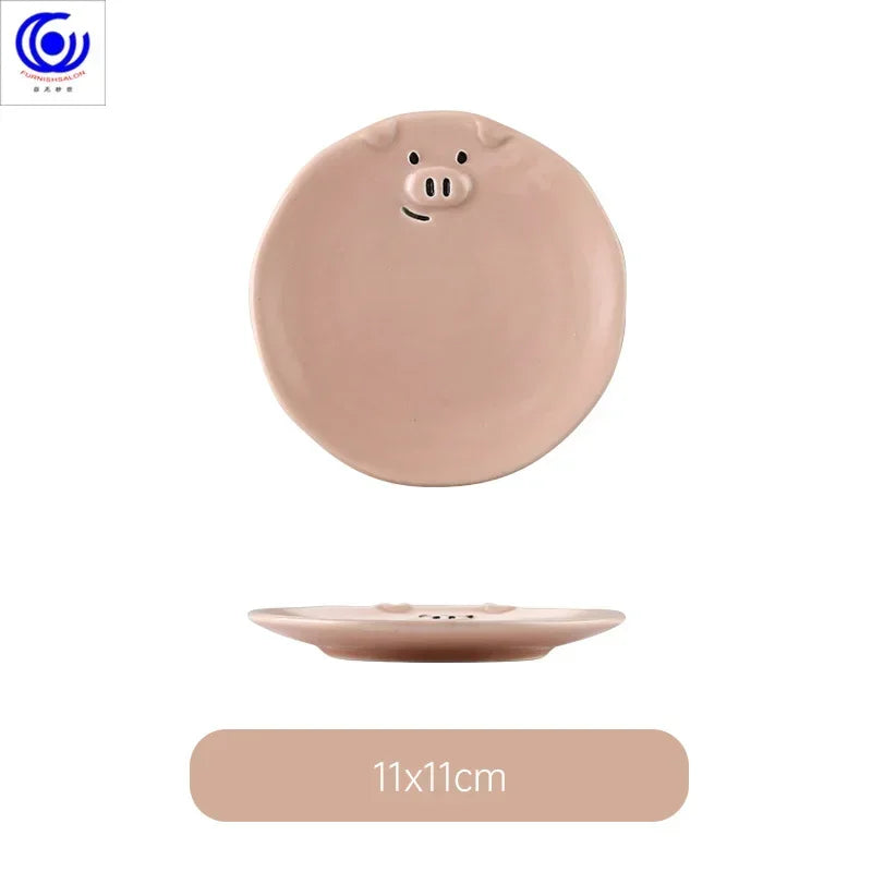 Cute dish set ceramic Japanese cartoon tableware household creative personality