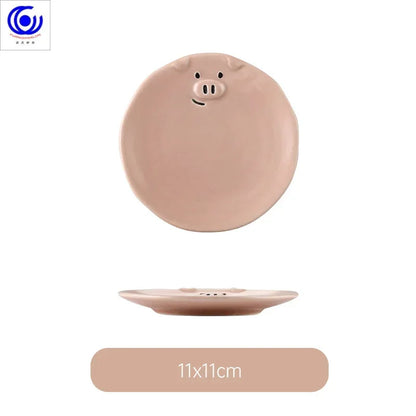Cute dish set ceramic Japanese cartoon tableware household creative personality