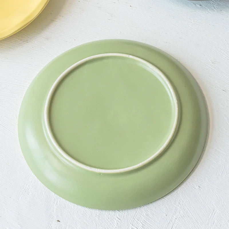 High Aesthetic Small Plates Household Ceramic Bone Spitting Plates Hand Kneaded Atmosphere Dessert Plates