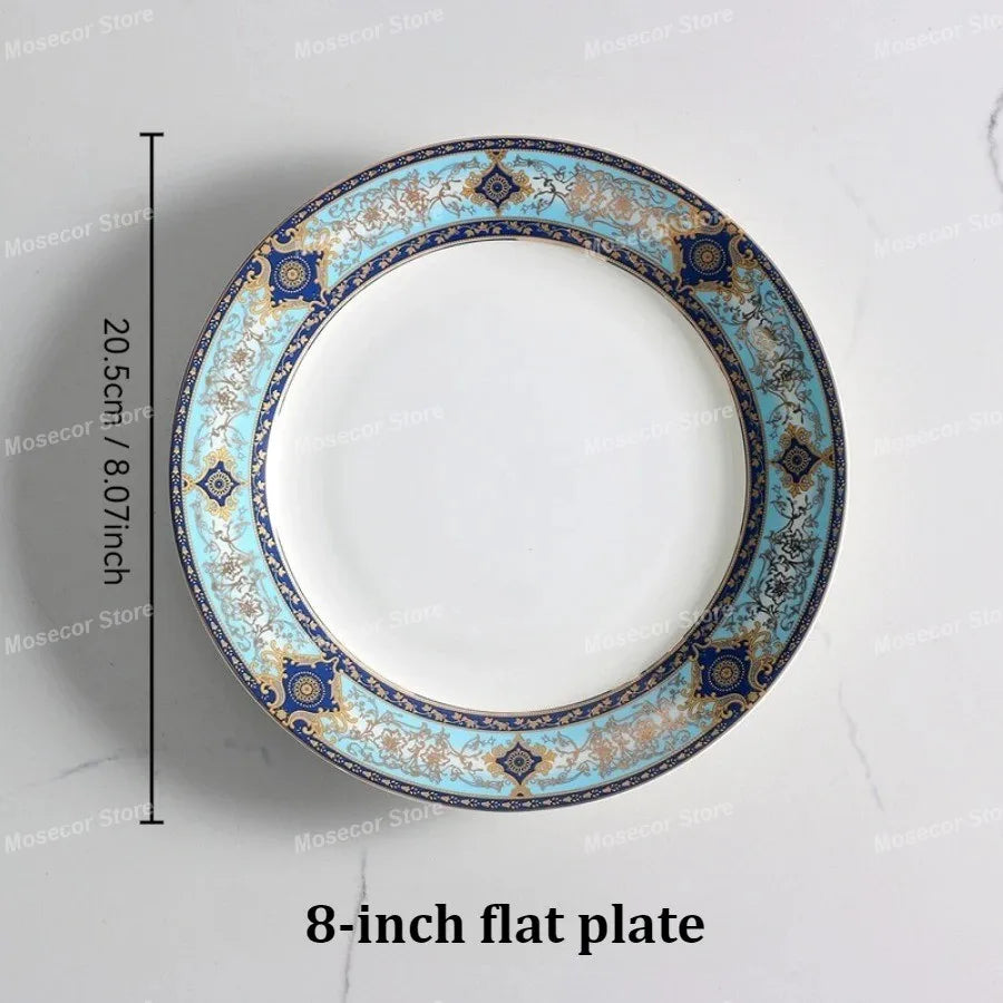 British Style Luxury Bone China Coffee Cup Coffee Cup and Saucer Set Baroque Ceramic Plate Retro Afternoon Tea Cup Set Best Gift
