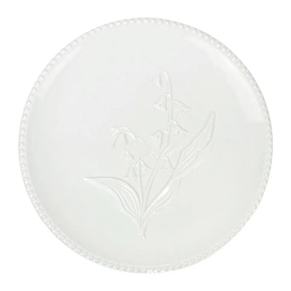 European Ceramic Plate Manual Floral Relief Decorative Breakfast Bread Plates Afternoon Tea Dessert Organizer Kitchen Tableware