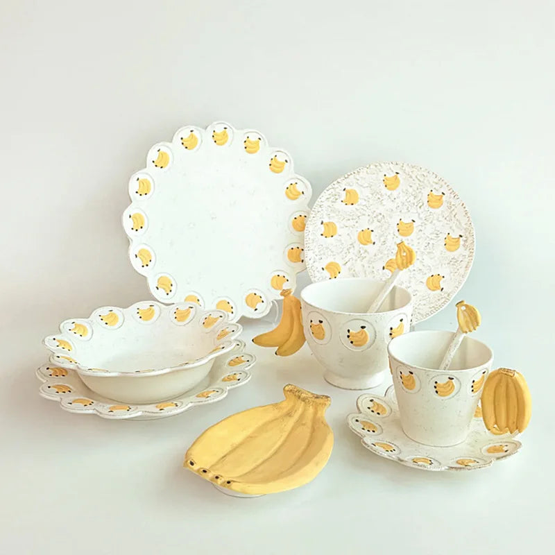 Pet ceramic tableware household rice bowl soup bowl salad plate