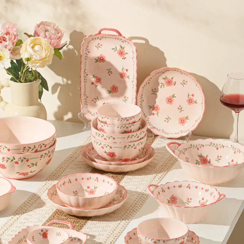 High Quality Ceramic Tableware Household Ceramic Fish Dishes Soup Bowls Wedding Party Gifts Festive Tableware Set Microwave Home