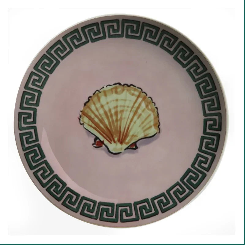 Ceramic Decor Plate Italian Poseidon Journey Plate Home Living Room Bedroom Background Wall Hanging Ornaments