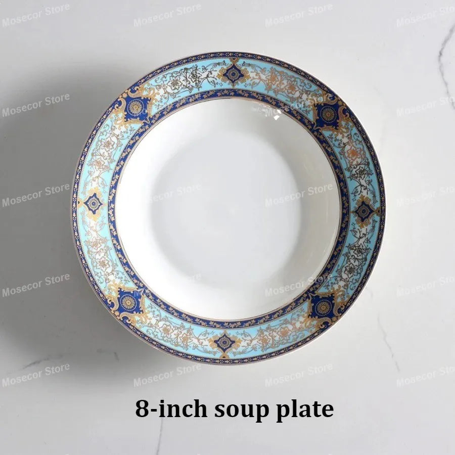 British Style Luxury Bone China Coffee Cup Coffee Cup and Saucer Set Baroque Ceramic Plate Retro Afternoon Tea Cup Set Best Gift