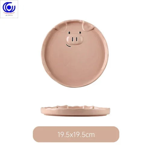 Cute dish set ceramic Japanese cartoon tableware household creative personality