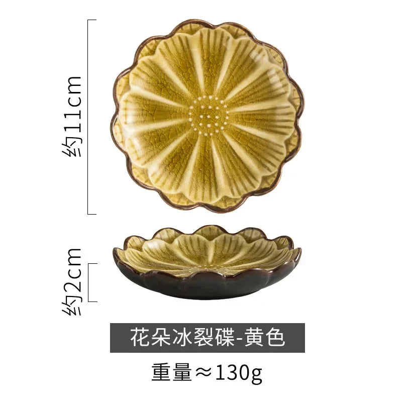 Japanese Ceramic Plate Home Desktop Snack Plates Retro Kiln Glaze Barbecue Mini Dipping Dish Sashimi Sushi Soy Sauce Dishes New