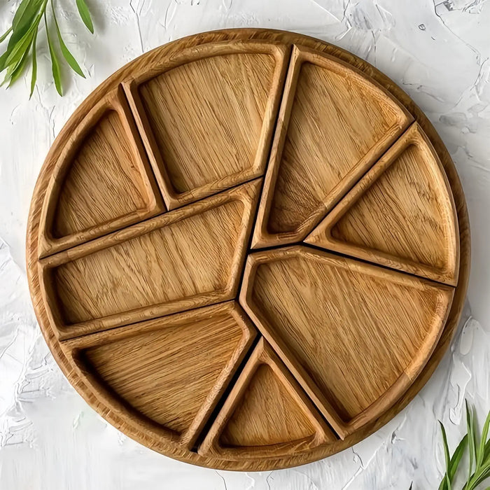 Serving Trays for Party Divided Puzzle Serving Tray for Food Wooden Platter Charcuterie Board for Vegetable Fruit Dessert Snack