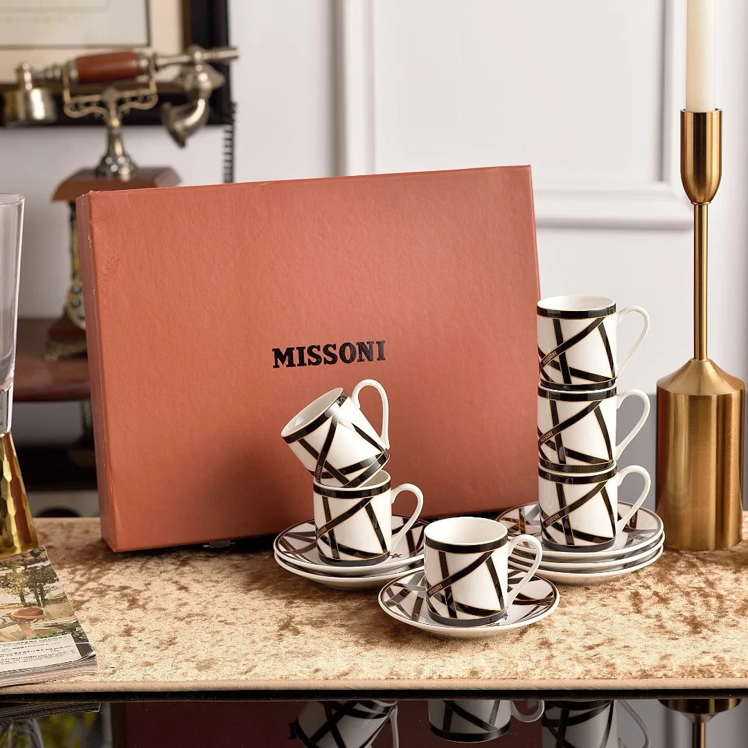 Luxury Home Coffee Set Complete with Espresso Cups Saucers Tea Mugs Plates Bowls Dessert Dishes Tableware Ceramic Cup