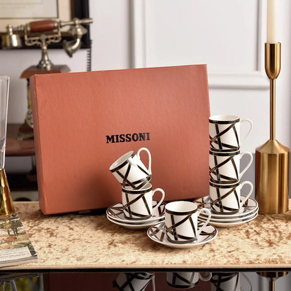 Luxury Home Coffee Set Complete with Espresso Cups Saucers Tea Mugs Plates Bowls Dessert Dishes Tableware Ceramic Cup