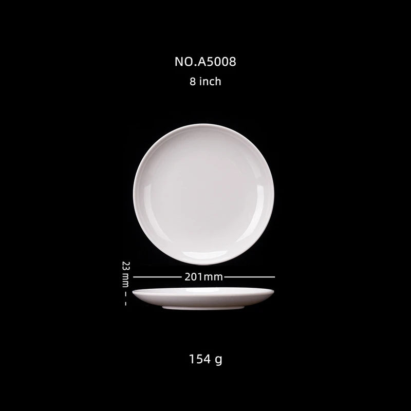 Hotel Round Melamine Plates 8-14 inch Dinner Sets Imitation Porcelain White Dishes Serving Tray Beautiful Tableware Western Food